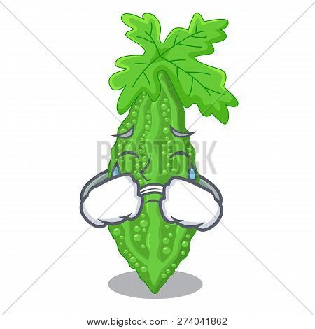 Crying Bitter Melon Character On Vegetables Fresh