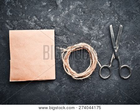 Diy Objacts Top View Flat Lay On Concrete