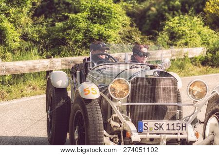 Pesaro Colle San Bartolo , Italy - May 17 - 2018 : Mercedes-benz 710 Ssk 1928 On An Old Racing Car I