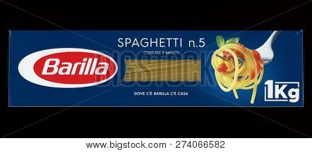 Parma, Italy - Circa December 2018: Packet Of Barilla Spaghetti, Traditional Italian Pasta Food