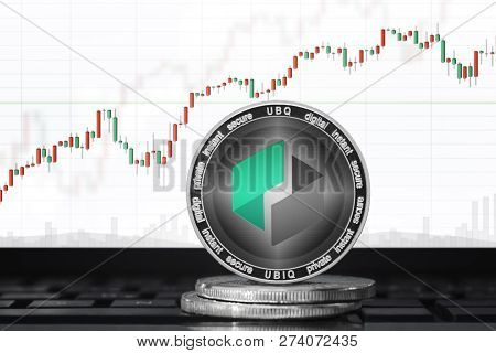 Ubiq (ubq) Cryptocurrency; Ubiq Coin On The Background Of The Chart