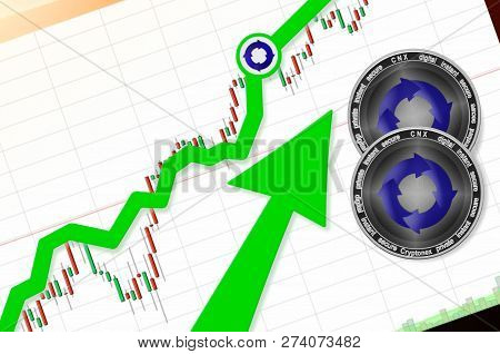 Cryptonex (cnx) Index Rating Go Up On Exchange Market; Cryptocurrency Chart On Tablet Pc (smartphone
