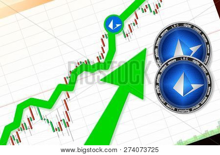 Loopring (lrc) Index Rating Go Up On Exchange Market; Cryptocurrency Chart On Tablet Pc (smartphone)