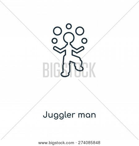 Juggler Man Icon In Trendy Design Style. Juggler Man Icon Isolated On White Background. Juggler Man 