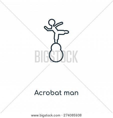 Acrobat Man Icon In Trendy Design Style. Acrobat Man Icon Isolated On White Background. Acrobat Man 