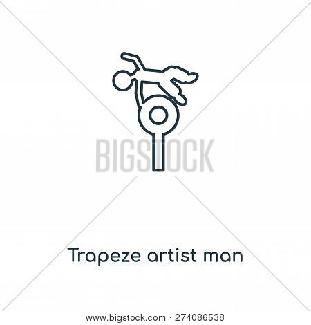 Trapeze Artist Man Icon In Trendy Design Style. Trapeze Artist Man Icon Isolated On White Background