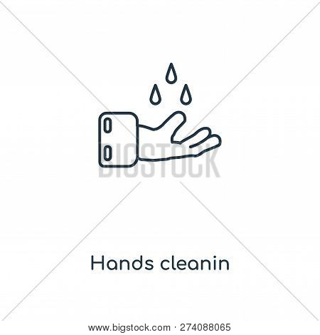 Hands Cleanin Icon In Trendy Design Style. Hands Cleanin Icon Isolated On White Background. Hands Cl