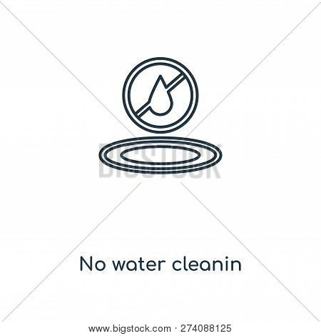 No Water Cleanin Icon In Trendy Design Style. No Water Cleanin Icon Isolated On White Background. No