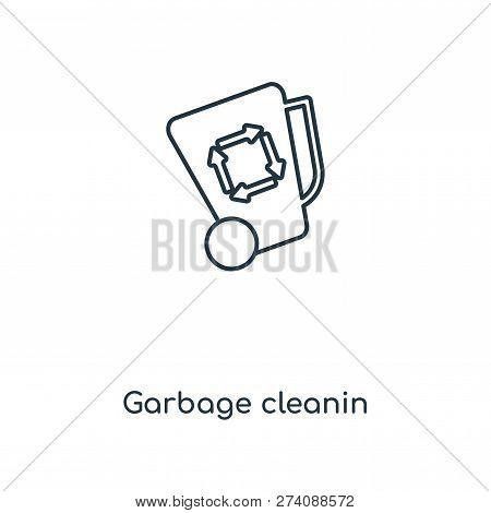 Garbage Cleanin Icon In Trendy Design Style. Garbage Cleanin Icon Isolated On White Background. Garb