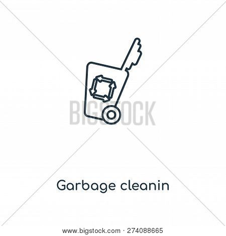 Garbage Cleanin Icon In Trendy Design Style. Garbage Cleanin Icon Isolated On White Background. Garb