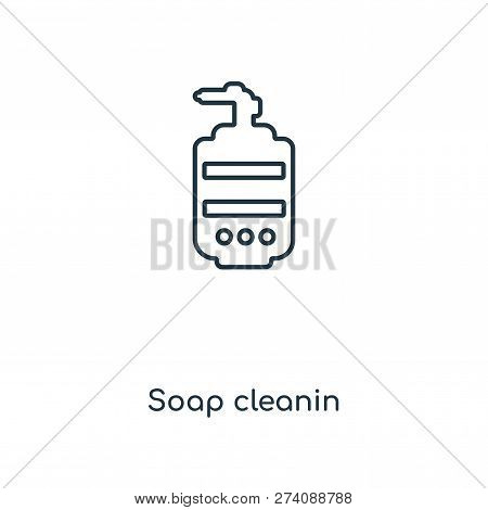 Soap Cleanin Icon In Trendy Design Style. Soap Cleanin Icon Isolated On White Background. Soap Clean