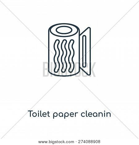 Toilet Paper Cleanin Icon In Trendy Design Style. Toilet Paper Cleanin Icon Isolated On White Backgr
