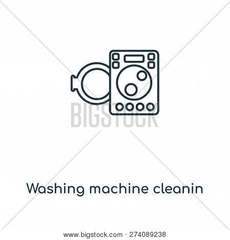 Washing Machine Cleanin Icon In Trendy Design Style. Washing Machine Cleanin Icon Isolated On White 