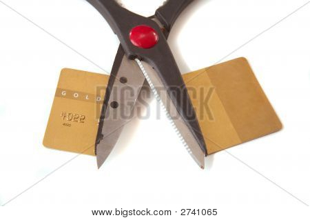 Credit Card en schaar opde wit