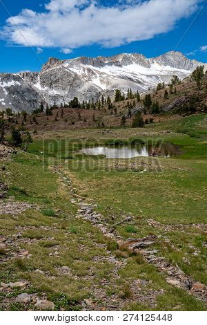 North Peak And Mount Conness Along The Saddlebag Lake Loop Trail In Eastern Sierra Nevada Calfornia,