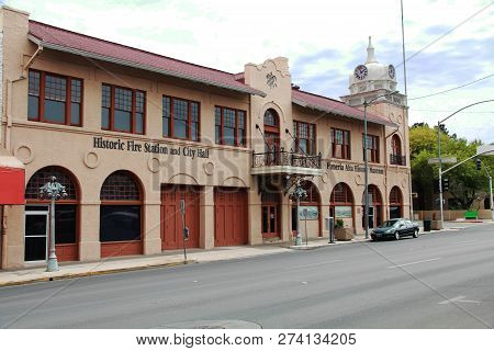 Nogales, Arizona, Usa - May 1, 2018:  Historic Building In Nogales, Arizona, Usa That Houses The Pim