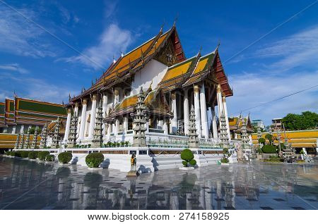 Beautiful Temple In Bangkok Wat Suthat, Thailand.