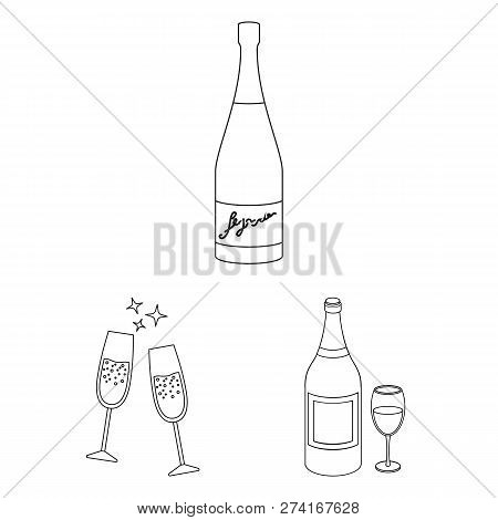 Isolated Object Of Cork And New Icon. Collection Of Cork And Wine Vector Icon For Stock.