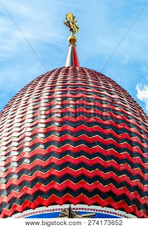 Kazan, Russia - June 11, 2018: One Of Domes Of Temple Of All Religions (universal Temple). Located I
