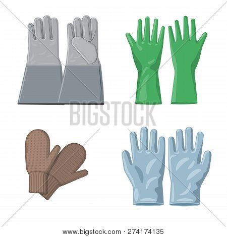 Vector Illustration Of Glove And Winter Symbol. Collection Of Glove And Equipment Vector Icon For St