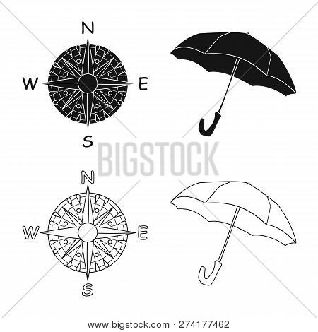 Vector Illustration Of Weather And Climate Logo. Set Of Weather And Cloud Stock Symbol For Web.