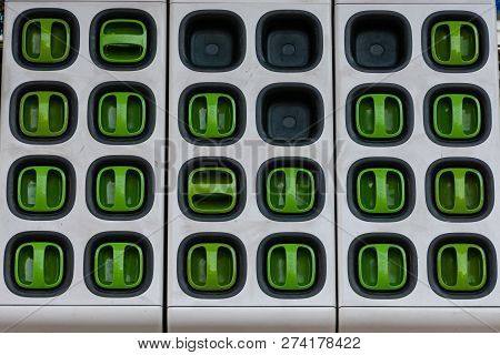 Taipei, Taiwan - Dec 1, 2018: Charging Station For Battery Packs Of Taiwan-based Gogoro Electronic S