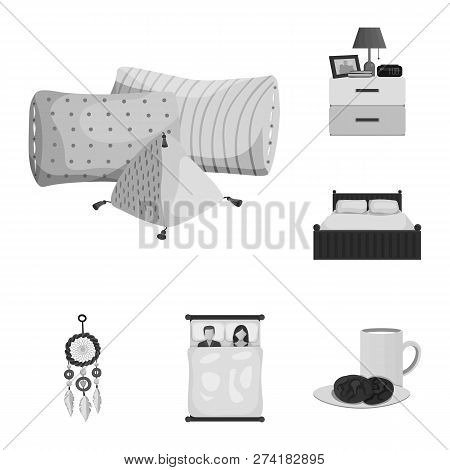 Vector Illustration Of Dreams And Night Symbol. Set Of Dreams And Bedroom Vector Icon For Stock.