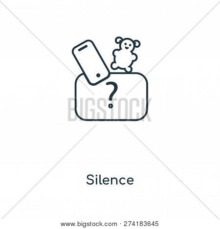 Silence Icon In Trendy Design Style. Silence Icon Isolated On White Background. Silence Vector Icon 
