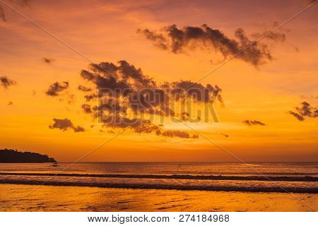 Jimbaran Beach Bali Sun Set Near International Ngurah Rai Airport, Located At Pantai Kedonganan Jimb