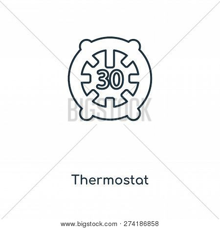 Thermostat Icon In Trendy Design Style. Thermostat Icon Isolated On White Background. Thermostat Vec