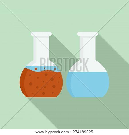 Water Flask Dirty Probe Icon. Flat Illustration Of Water Flask Dirty Probe Vector Icon For Web Desig