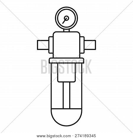 Monometer Water Filter Icon. Outline Monometer Water Filter Vector Icon For Web Design Isolated On W