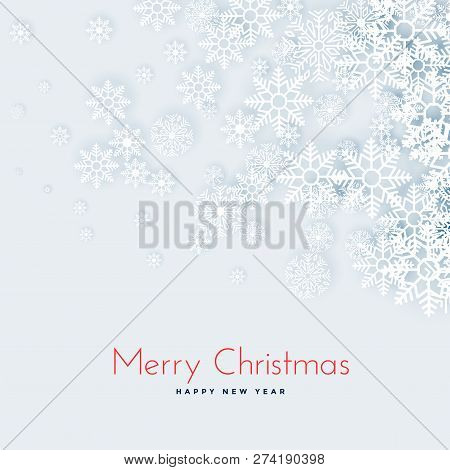 Snowflakes Floating Background For Christmas And Winter Season