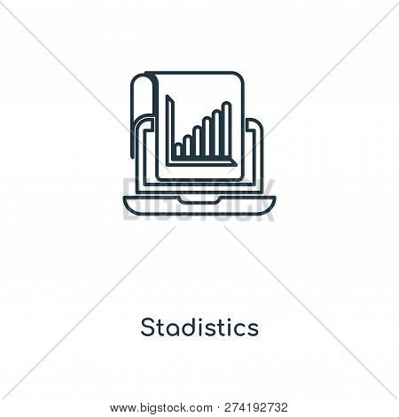 Stadistics Icon In Trendy Design Style. Stadistics Icon Isolated On White Background. Stadistics Vec