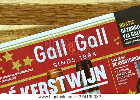 Amsterdam, The Netherlands - December 16, 2018: Dutch Liquor Store Sale Flyer Or Advertising Brochur