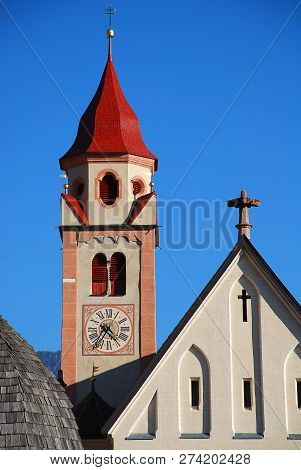 St. John The Baptist Parish Church In Tirol, Italy. Tirol  Is A Comune (municipality) In The Provinc