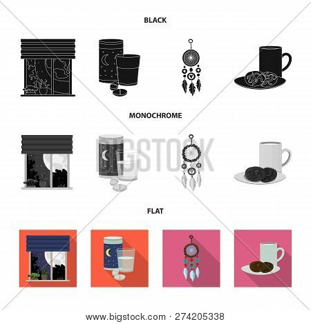 Vector Design Of Dreams And Night Logo. Collection Of Dreams And Bedroom Stock Vector Illustration.