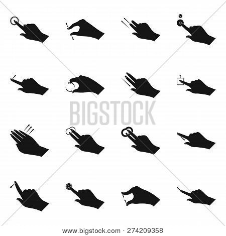 Vector Illustration Of Touchscreen And Hand Sign. Set Of Touchscreen And Touch Stock Vector Illustra