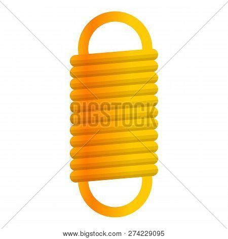 Yellow Coil Spring Icon. Cartoon Of Yellow Coil Spring Vector Icon For Web Design Isolated On White 