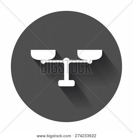 Scale Weigher Vector Icon. Weigher, Balance Sign Illustration On