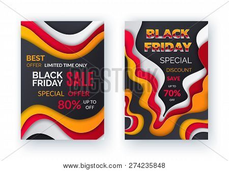 Limited Time Only, Black Friday Sale Up To 80 Percent Off, Special Offer Vector Coupon With Blurred 