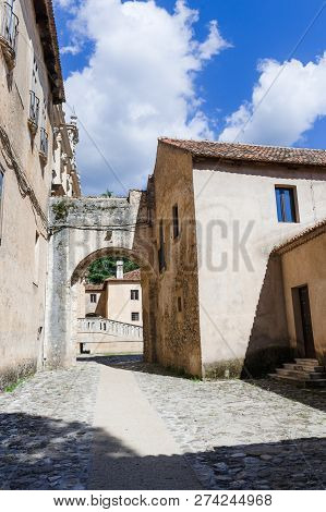 Padula, Italy - September 2018: External Courtyard By Certosa Di San Lorenzo At Padula