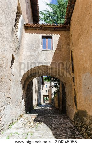 Padula, Italy - September 2018: External Courtyard By Certosa Di San Lorenzo At Padula