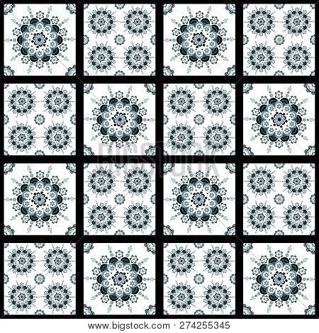 Black And White Seamless Pattern For Ceramic, Porcelain, Chinaware Design