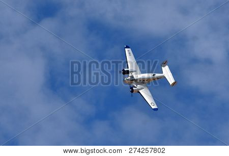 Ickwell, Bedfordshire, England - August 05, 2018:  Vintage G-bkgl  Beech C-45h Expeditor  Aircraft I