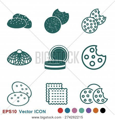 Cookie Icon. Biscuit Cookie Or Biscotti Vector Icon