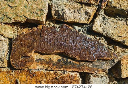 Coloured Stone Wall Texture Background Material, Pattern, Surface