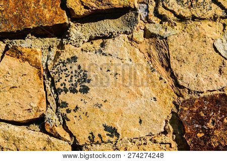 Coloured Stone Wall Texture Background Material, Pattern, Surface