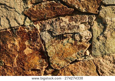 Coloured Stone Wall Texture Background Material, Pattern, Surface