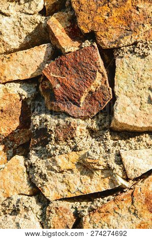 Coloured Stone Wall Texture Background Material, Pattern, Surface